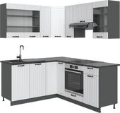 Vicco Hoekkeuken Fame-Line, Wit Landhuis/Antraciet, 190 x 160 cm, WB Antraciet