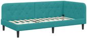 vidaXL Cadre de canapé d'angle, turquoise, 90 x 190 cm, velours