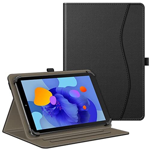 Fintie Tablet Case 10.1 Inch Universeel - Multi-Angle Folio Stand Beschermhoes met Document Slots voor 9" 9.7" 10.1" Android Tablet TECLAST M40 Pro, AWOW, CHUWI HiPad, BENEVE, Blackview Tab, Zwart