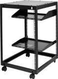 Vevor 20U Open Frame Server Rack, 15"-40" Verstelbare Diepte, Vrijstaand of Wandmontage Netwerk Server Rack, 4 Post AV-rack met wielen