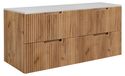 3xE living Armoire de salle de bain, hêtre avec finition blanche, 160 (2 x 80) x 58,6 x 46 cm