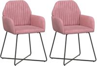 vidaXL Eetstoelen 2 stuks fluweel Roze 55 x 50 x 84 cm