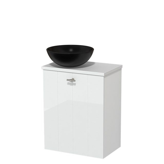 Maxaro Modulo Toiletmeubel 41 cm Hoogglans Wit Lamel - Mat Wit Blad