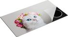 Chefcare Inductie Beschermer Kat met een Bloemen Kroon - 95x55 cm - Multicolor