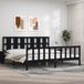 Maison Exclusive - Cadre de lit sans matelas noir 200x200 cm bois massif de pin