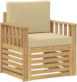 vidaXL - 2-delige buitenbankset - Polyester - Wit en Beige