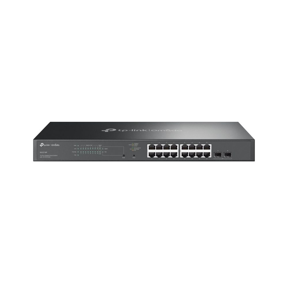 TP-Link JetStream TL-SG2218P - Managed Gigabit PoE+ Switch - 16-Port - L2/L2+ - Black