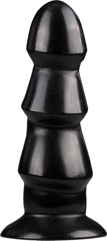 All Black Zwarte Anaal Dildo Met Ribbels