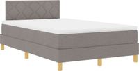 vidaXL LED Boxspring Bed met Hoofdeinde Taupe 120 x 200 cm Stof