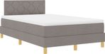 vidaXL LED Boxspring Bed met Hoofdeinde Taupe 120 x 200 cm Stof