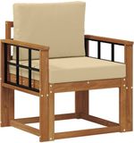vidaXL Buitensofa Massief Acacia Hout en Polyester Naturel