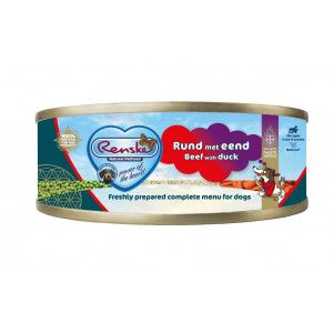 RENSKE rund met eend nat hondenvoer (blik 95 gr) 2 x 24 stuks