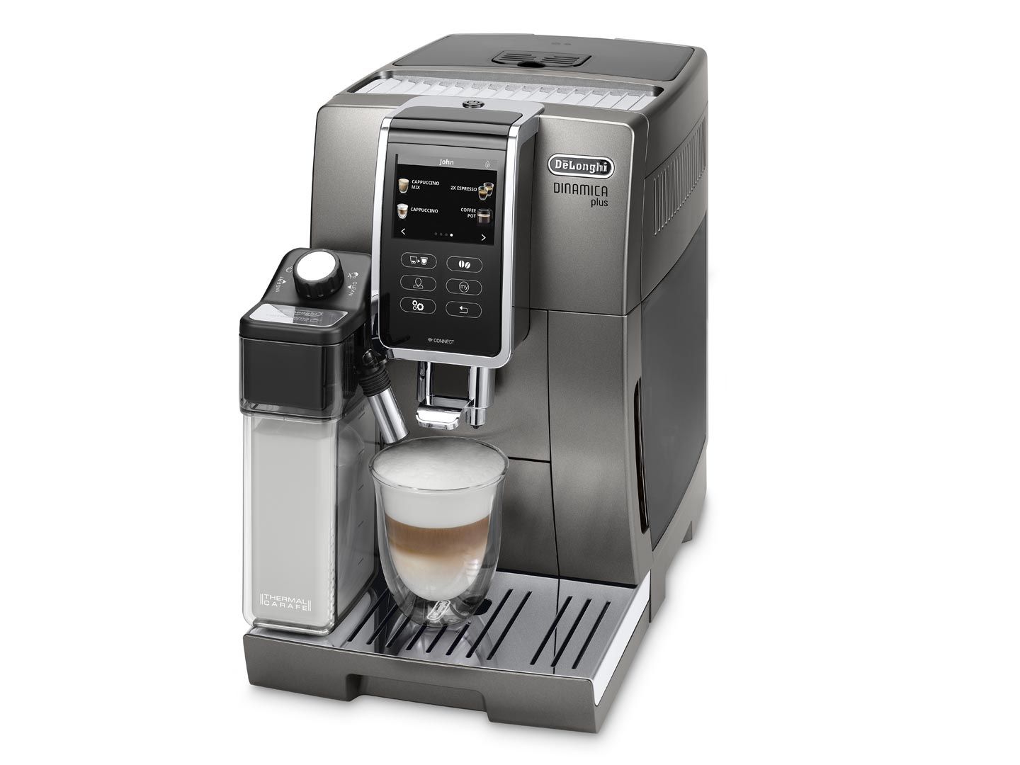 De'Longhi Dinamica Plus ECAM370.95.T Volautomatische Espressomachine - Titanium