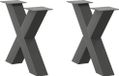 Pieds de table basse 2 pcs en forme de X 50x(42-43) cm acier anthracite