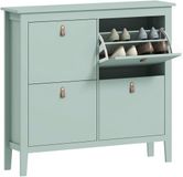 HOMCOM Schoenenkast - Spaanplaat - 105x24x95,5cm - Groen