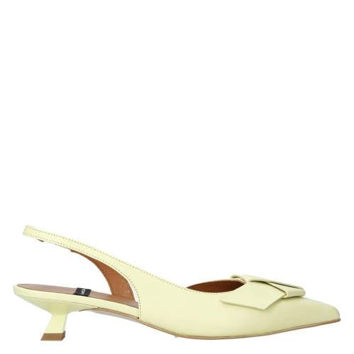 Angel Alarcon leren slingback pumps lichtgeel
