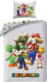 Super Halantex Super Mario Dekbedovertrek Grijs - Polyester - 140 x 200 cm 70 x 90 cm