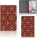 B2Ctelecom Hoesje met Tekst voor Samsung Galaxy Tab S6 Lite - Batik Brown - Book Case