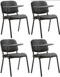 CLP Ken Set van 4 stoelen - met klaptafel - Kunstleer zwart