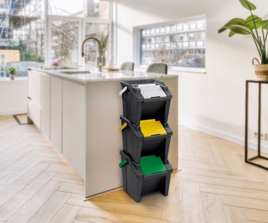 Tontarelli CEP afvalscheidingssysteem Tower 30 liter 3-delige set