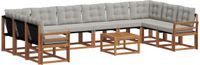 vidaXL Hoek loungeset 10 zitplaatsen Acacia hout Naturel en lichtgrijs