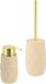 Tendance Toilet accessoire set - wc borstel en zeeppomp Diamond - beige - kunststof