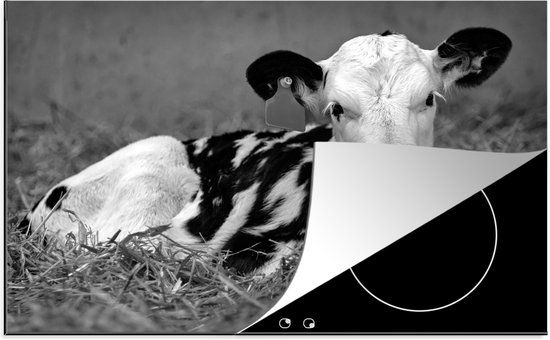 KitchenYeah® Inductie beschermer 77x51 cm Friese koe zwart wit - Inductiebeschermer