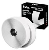 IPEA Klittenband, zelfklevend, wit, 5 meter, 20 mm breed, extra sterke multifunctionele plakstrip voor doe-het-zelvers, voor bevestiging van voorwerpen, muggennetten, tapijten, oppervlakken