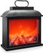 Merkloos Cheminée électrique LED avec fonction minuterie et simulation de flamme, 30 x 30 cm, pose libre, métallique, noir