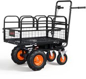 VEVOR Elektrische Tuinkar, 36V 432Wh Accu, 500W Kruiwagen met 90° Kantelfunctie en Rem, 300 Kg Laadvermogen, Robuuste Stalen Tuinkar voor Landbouw en Boerderijen