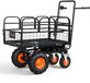 VEVOR Elektrische Tuinkar, 36V 432Wh Accu, 500W Kruiwagen met 90° Kantelfunctie en Rem, 300 Kg Laadvermogen, Robuuste Stalen Tuinkar voor Landbouw en Boerderijen