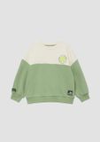 s.Oliver Sweatshirt Kinderen Lange Mouw Ronde Hals Colorblock Katoenmix Saliegroen
