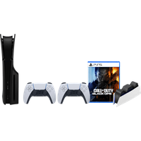 Sony PlayStation 5 Slim Disc Edition + Black Ops 7 + Covers Zwart + Extra Controller Wit + Oplaadstation