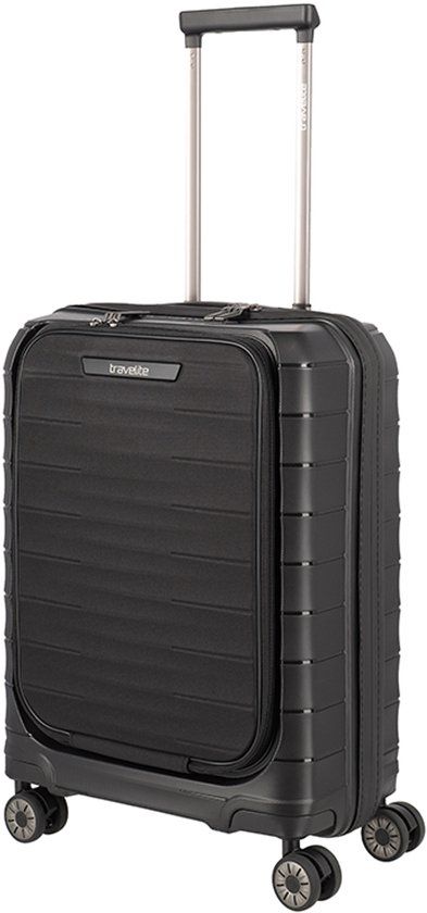Travelite Mooby 4 Wiel Trolley S Frontpocket Zwart
