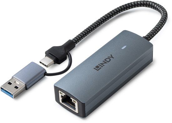Lindy 43415 interface hub USB 3.2 Gen 2 (3.1 Gen 2) Type-C 5000 Mbit/s Grijs