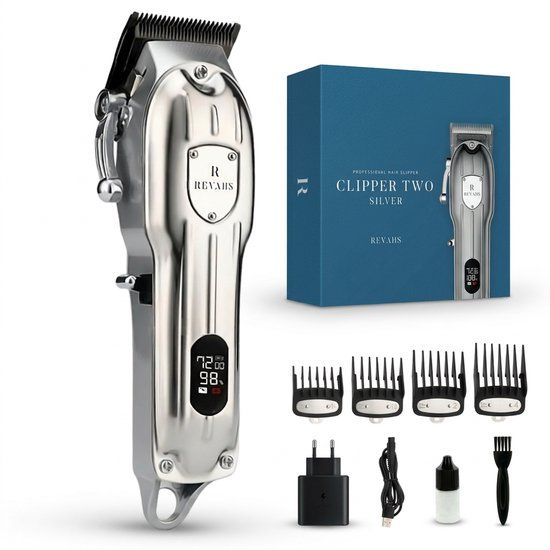 Revahs Clipper Two – Professionele Draadloze Tondeuse Mannen – Baardtrimmer & Haartrimmer – Barber Kwaliteit Thuis – Keramische Messen – 180 min