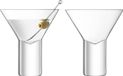 L.S.A. Vodka Cocktailglas 240 ml Set van 2 Stuks - Transparant