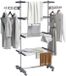 Homcom étendoir à linge Acier inoxydable, ABS - 142L x 55l x 172H cm - Gris