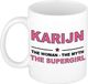 Bellatio Decorations naam cadeau mok - Karijn - Woman Myth Supergirl - koffiemok - 300 ml - collega - moederdag