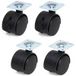 Gedotec Roulettes de meuble BASIC avec plaque SET complet de 4 pièces 80 kg, Ø 40 mm