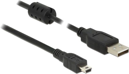Delock USB Mini B naar USB-A Kabel - 1m - Zwart