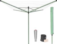 Brabantia Lift-o-Matic Droogmolen met metalen grondanker, beschermhoes, wasknijpertasje en wasknijpers - 50 m - Leaf Green