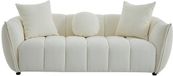 Vente-unique Canapé trois places en tissu texturé beige GONOLON