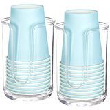 Youngever 2 stuks plastic wegwerp papieren bekerdispenser, herbruikbare plastic dispenser bekerhouder (transparant)