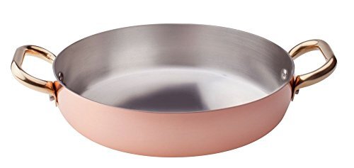 Pentole Agnelli ALCU11020 Handvertinde gladde koperen pan met 2 koperen handgrepen, 20 cm