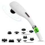 MEGAWISE Handheld rugmassageapparaat | Diepe weefselpercussiemassage voor rug, nek, schouders, taille en benen (onbewerkt gebroken wit)