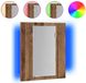 vidaXL Badkamerspiegelkast met LED - Bewerkt Oud Hout - 40x12x45 cm