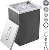 VEVOR Drop-In Ijsbox, Roestvrijstalen Ijskoeler van 25,3 Liter, CommerciëLe Ijscontainer van 355x305x461mm met Deksel, Ingebouwde Ijsopslagkist, Afvoerpijp en Aftapplug Inbegrepen