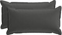 vidaXL - Kussensloop - 2 stuks - HOUTEN - Antraciet - 40 x 80 cm - Polyester