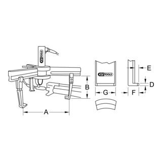 KS Tools universele trekker 3-armig, 17 t, spandiepte 200 mm